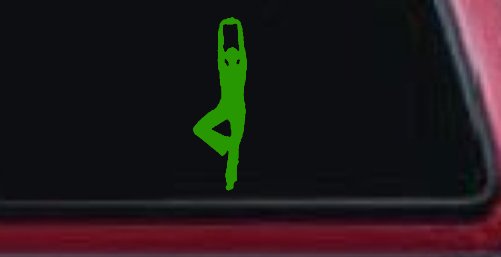 Yoga Pose Car or Truck Window Decal Sticker (Lime)