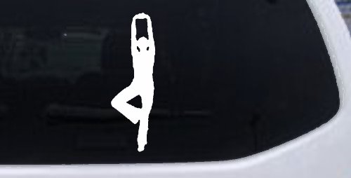 Yoga Pose Car or Truck Window Decal Sticker (White)