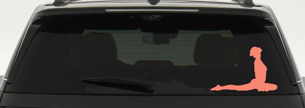 Yoga Pose Car or Truck Window Decal Sticker (Coral)