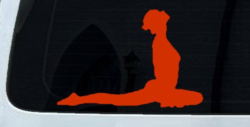 Yoga Pose Vinyl Decal Sticker for Car or Truck Windows (Orange Red)