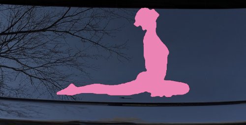 Yoga Pose Vinyl Decal Sticker for Car or Truck Windows (Pink)