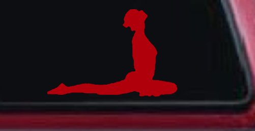Yoga Pose Car or Truck Window Decal Sticker (Red)