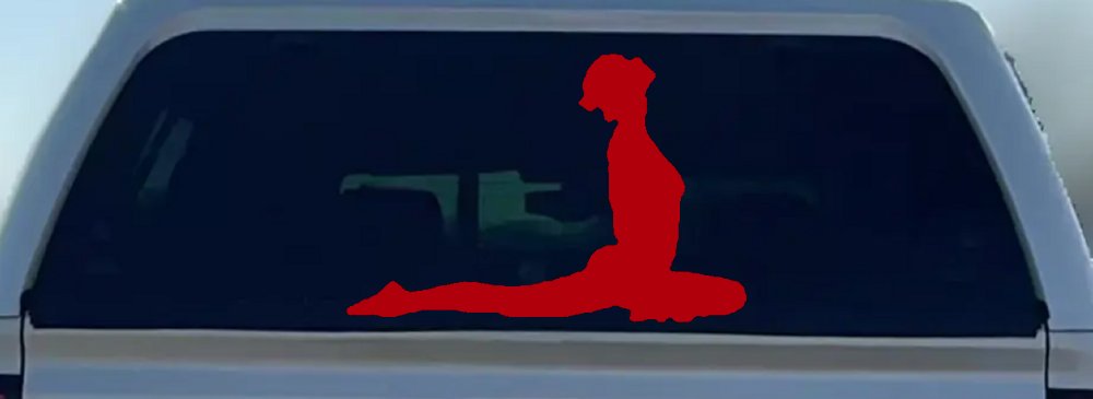 Yoga Pose Car or Truck Window Decal Sticker (Red)