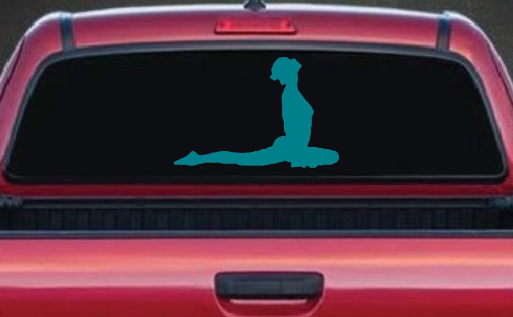 Yoga Pose Car or Truck Window Decal Sticker (Turquoise Blue)