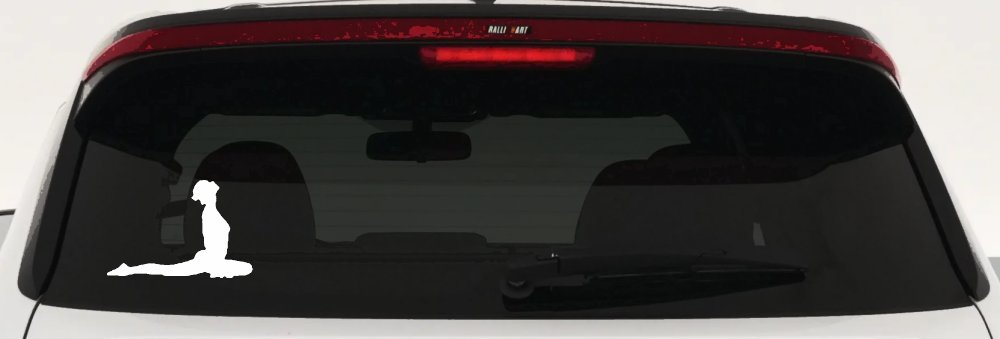 Yoga Pose Car or Truck Window Decal Sticker (White)