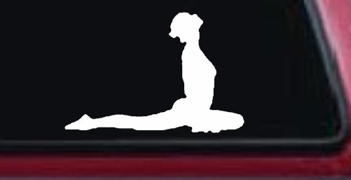 Yoga Pose Vinyl Decal Sticker for Car or Truck Windows (White)