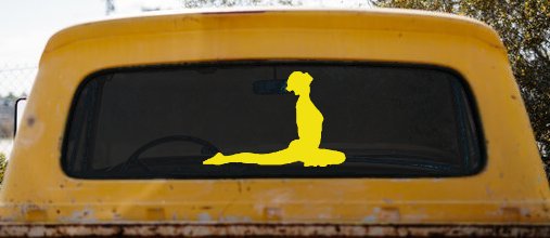 Yoga Pose Car or Truck Window Decal Sticker (Yellow)
