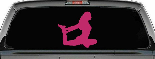 Yoga Pose Car or Truck Window Decal Sticker (Hot Pink)