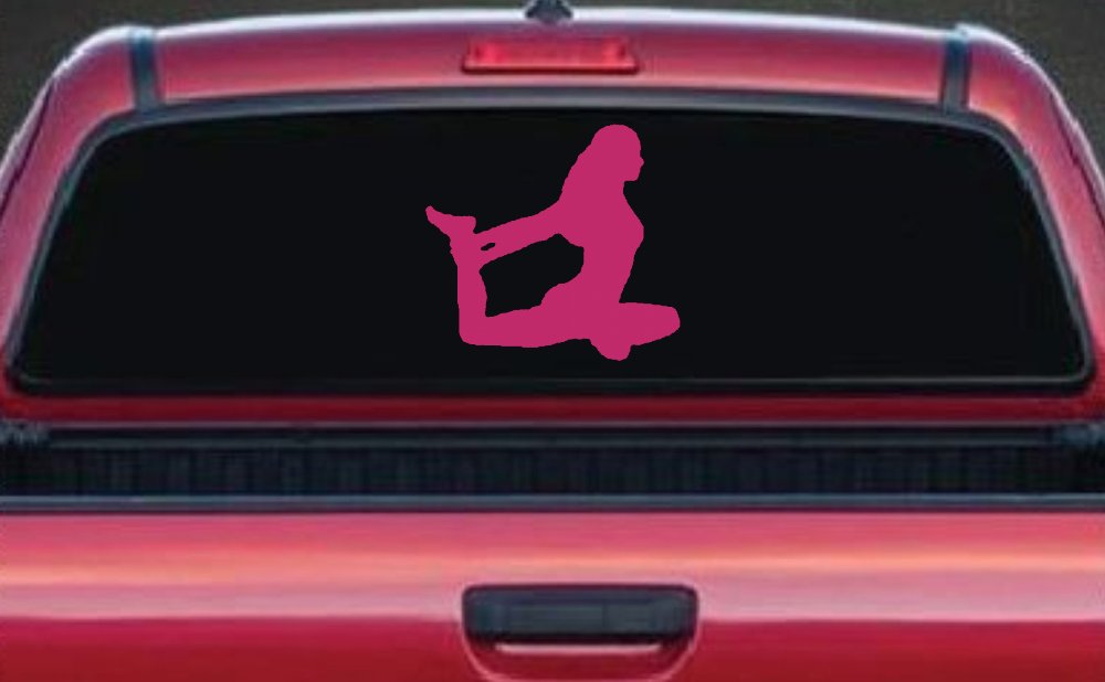 Yoga Pose Car or Truck Window Decal Sticker (Hot Pink)