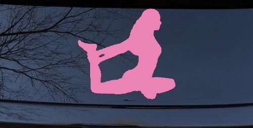 Yoga Pose Car or Truck Window Decal Sticker (Pink)