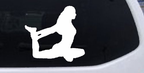 Yoga Pose Car or Truck Window Decal Sticker (White)