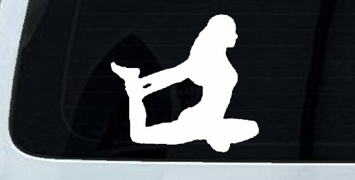 Yoga Pose Car or Truck Window Decal Sticker (White)