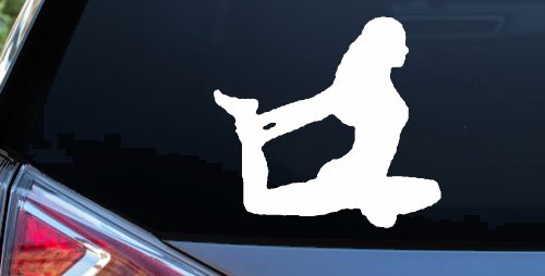 Yoga Pose Car or Truck Window Decal Sticker (White)