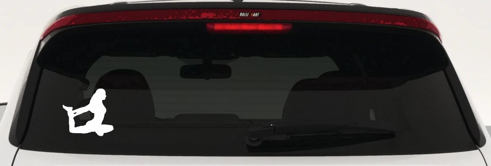 Yoga Pose Car or Truck Window Decal Sticker (White)