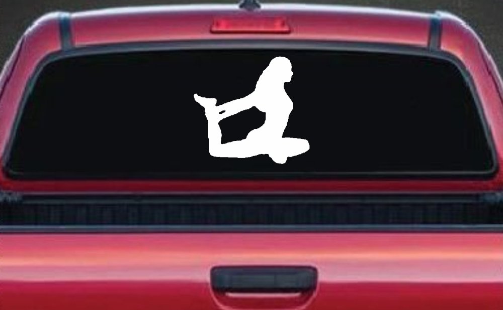 Yoga Pose Car or Truck Window Decal Sticker (White)
