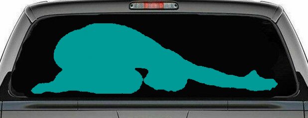 Yoga Pose Car or Truck Window Decal Sticker (Turquoise)