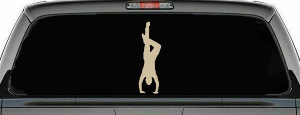 Dancer Hand Stand Car or Truck Window Decal Sticker (Desert Sand)