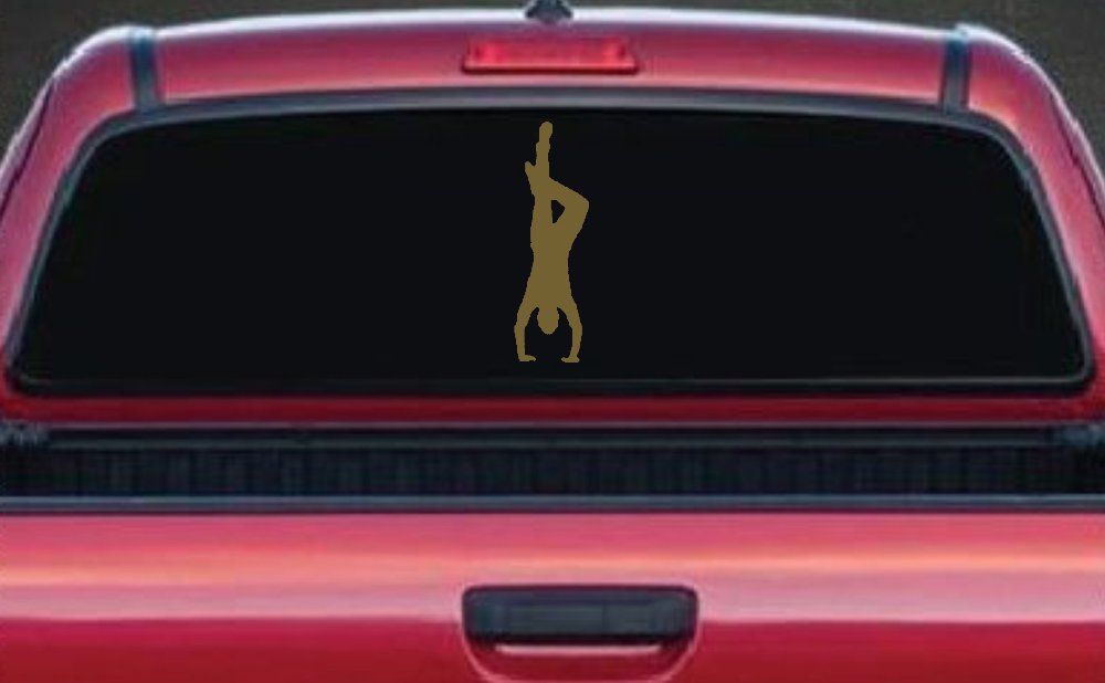 Dancer Hand Stand Car or Truck Window Decal Sticker (Gold)