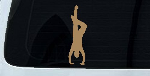 Dancer Handstand Car Truck Window Decal Vinyl Sticker (Light Brown)