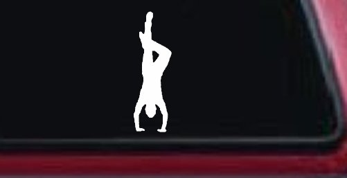 Dancer Hand Stand Car or Truck Window Decal Sticker (White)