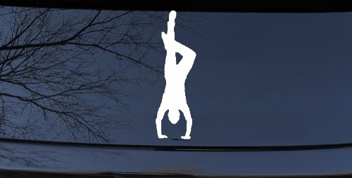 Dancer Handstand Car Truck Window Decal Vinyl Sticker (White)