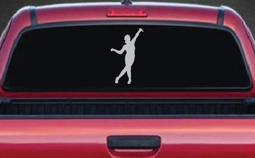 Dancer Car Truck Window Vinyl Decal Sticker Show Your Moves (Light Gray)