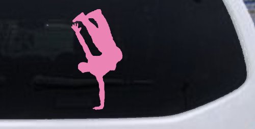 Dancer One Hand Stand Car or Truck Window Decal Sticker (Pink)