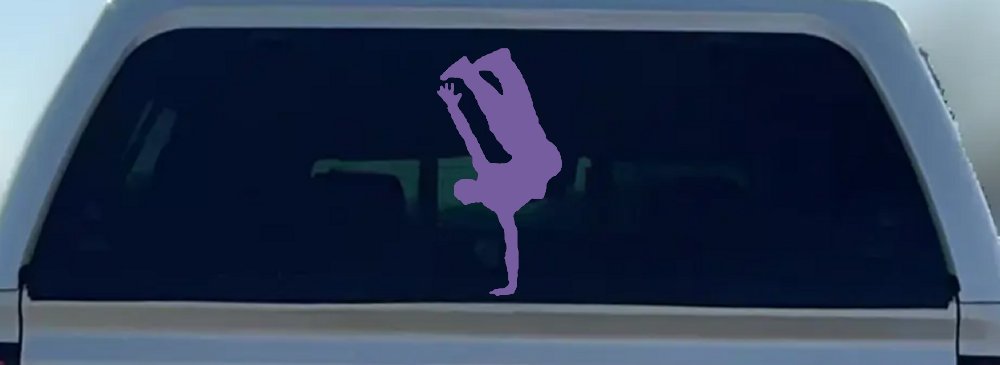 Dancer One Hand Stand Car or Truck Window Decal Sticker (Purple)