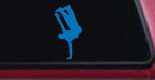 Dancer One Hand Stand Car or Truck Window Decal Sticker (Sky Blue)
