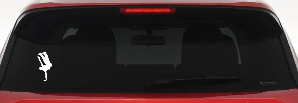 Dancer One Hand Stand Car or Truck Window Decal Sticker (White)