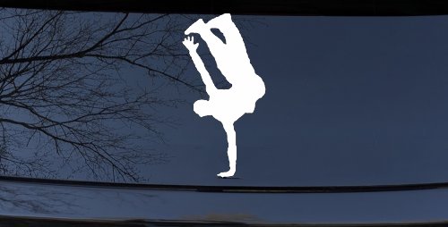 Dancer One Hand Stand Car or Truck Window Decal Sticker (White)