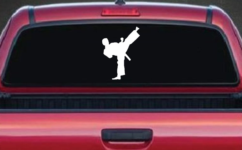 Karate Ninja Car or Truck Window Decal Sticker (White)