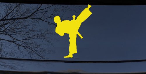 Karate Ninja Car or Truck Window Decal Sticker (Yellow)