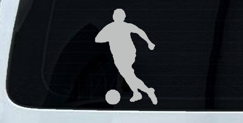 Soccer Player Vinyl Decal for Car Truck Window - Sports Sticker (Light Gray)