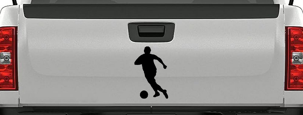 Soccer Player Vinyl Decal for Car Truck Window - Sports Sticker (Matte Black)