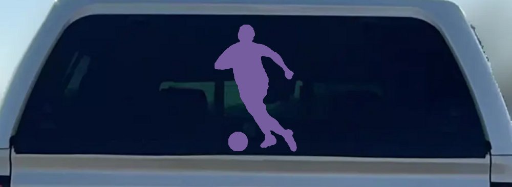 Soccer Player Sports Car or Truck Window Decal Sticker (Purple)