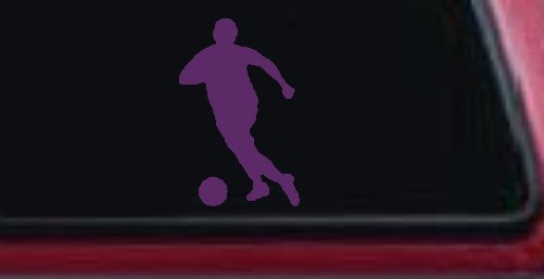 Soccer Player Sports Car or Truck Window Decal Sticker (Violet)