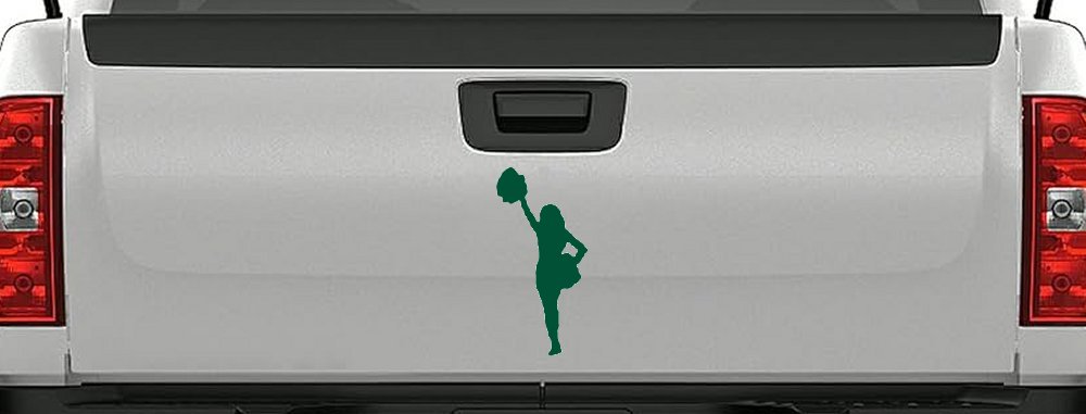 Cheerleader Decal Sticker for Car Truck Window Vinyl Graphic (Dark Green)