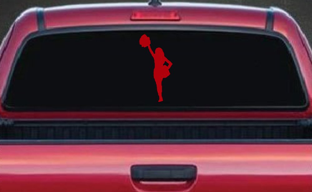 Cheerleader Sports Car or Truck Window Decal Sticker (Red)