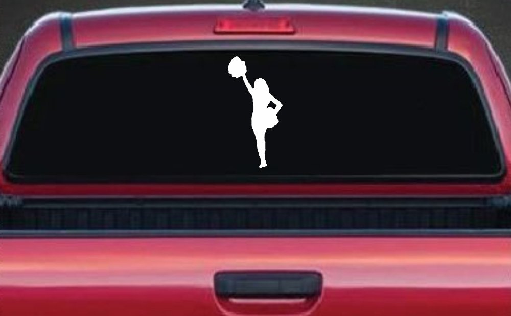 Cheerleader Sports Car or Truck Window Decal Sticker (White)