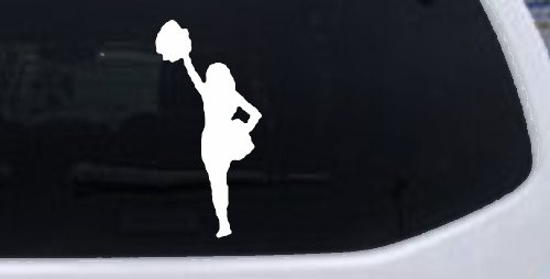 Cheerleader Sports Car or Truck Window Decal Sticker (White)