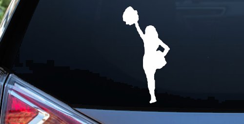 Cheerleader Decal Sticker for Car Truck Window Vinyl Graphic (White)