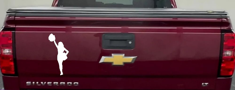 Cheerleader Decal Sticker for Car Truck Window Vinyl Graphic (White)