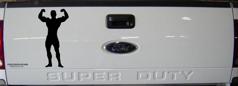 Body Builder Sports Car or Truck Window Decal Sticker (Black)