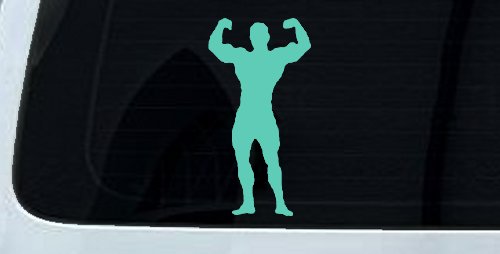 Body Builder Sports Car or Truck Window Decal Sticker (Mint)