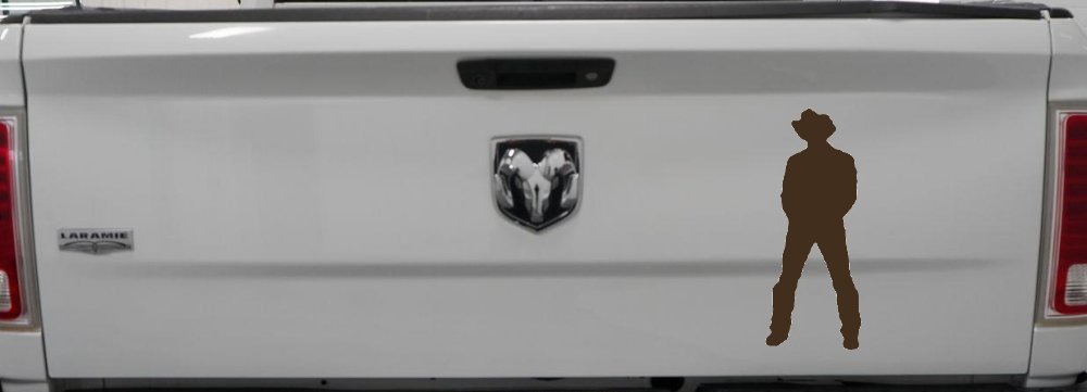 Cowboy Decal Western Car or Truck Window Decal Sticker (Brown)
