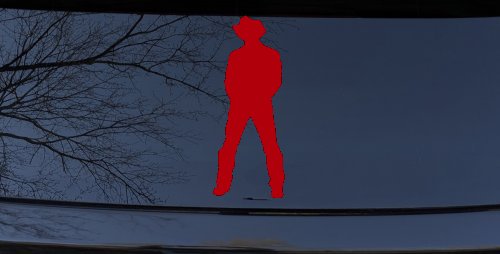 Cowboy Decal Western Car or Truck Window Decal Sticker (Red)