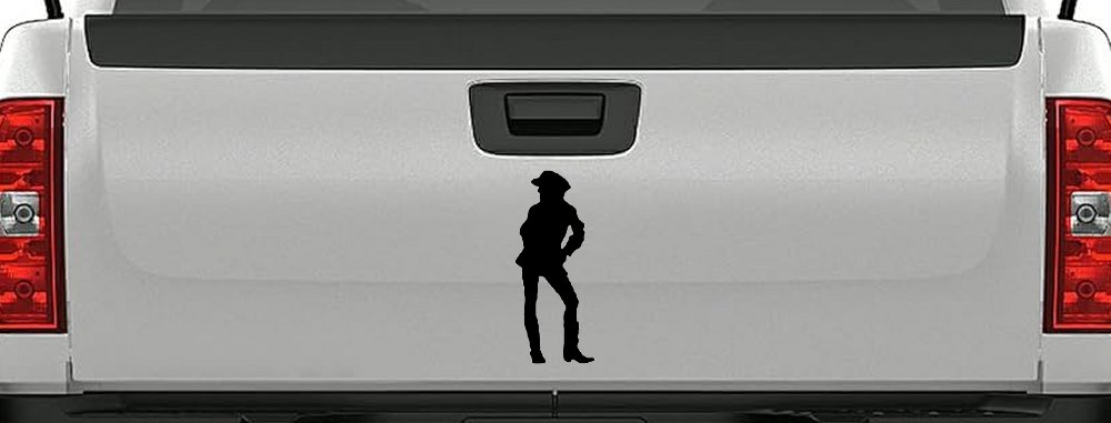 Cowgirl Decal Western Car or Truck Window Decal Sticker (Black)