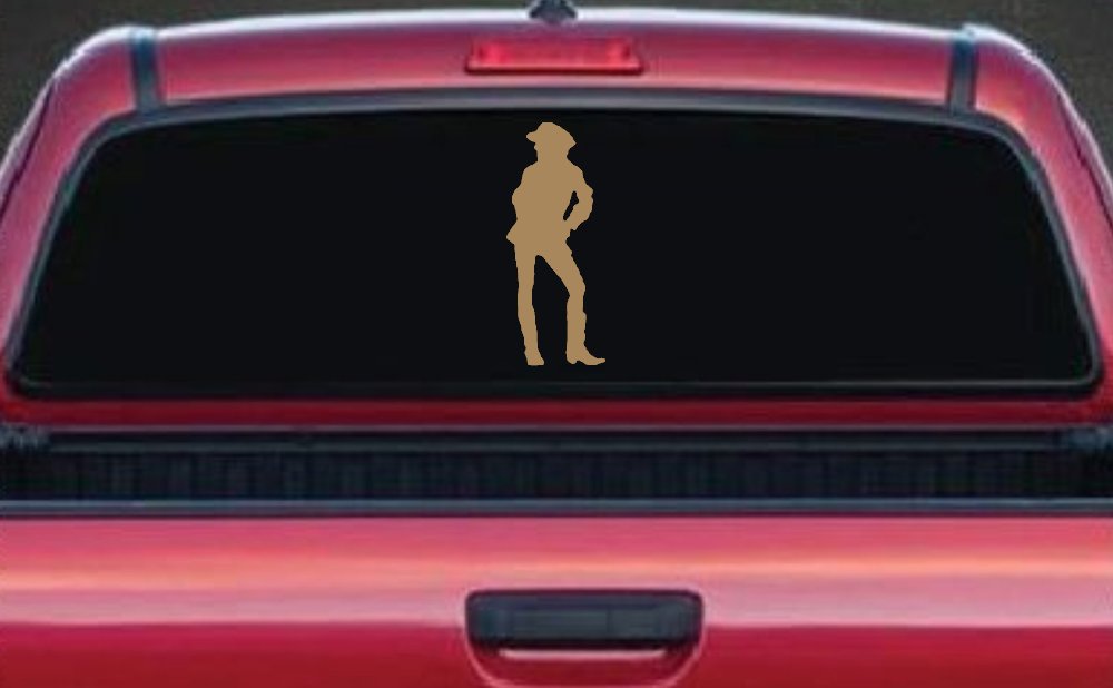 Cowgirl Decal Western Car or Truck Window Decal Sticker (Light Brown)