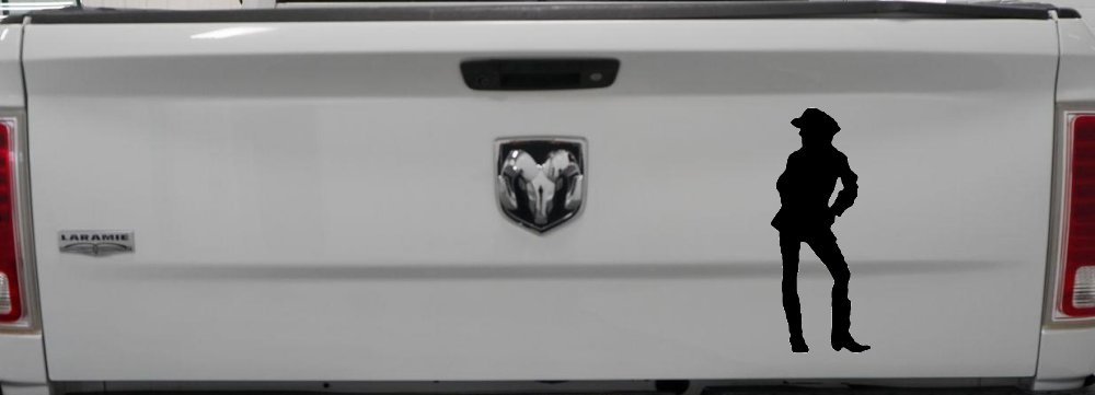 Cowgirl Decal Western Car or Truck Window Decal Sticker (Matte Black)